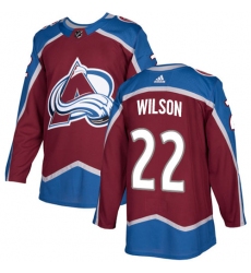 Youth Adidas Colorado Avalanche #22 Colin Wilson Authentic Burgundy Red Home NHL Jersey
