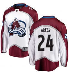 Men's Colorado Avalanche #24 A.J. Greer Fanatics Branded White Away Breakaway NHL Jersey