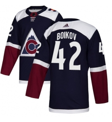 Men's Adidas Colorado Avalanche #42 Sergei Boikov Authentic Navy Blue Alternate NHL Jersey
