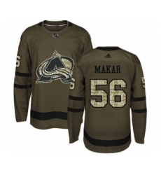 Men's Adidas Colorado Avalanche #56 Cale Makar Authentic Green Salute to Service NHL Jersey