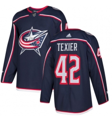 Youth Adidas Columbus Blue Jackets #42 Alexandre Texier Premier Navy Blue Home NHL Jersey
