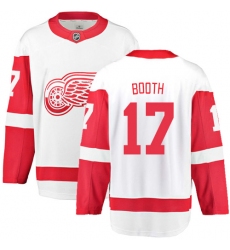 Youth Detroit Red Wings #17 David Booth Fanatics Branded White Away Breakaway NHL Jersey