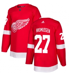 Youth Adidas Detroit Red Wings #27 Michael Rasmussen Authentic Red Home NHL Jersey