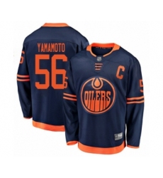 Men's Edmonton Oilers #56 Kailer Yamamoto Authentic Navy Blue Alternate Fanatics Branded Breakaway Hockey Jersey