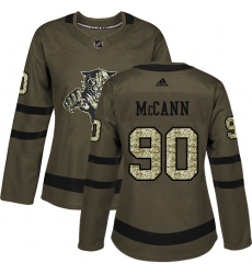 Women's Adidas Florida Panthers #90 Jared McCann Authentic Green Salute to Service NHL Jersey