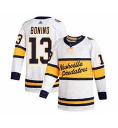 Men's Nashville Predators #13 Nick Bonino Authentic White 2020 Winter Classic Hockey Jersey