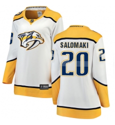 Women's Nashville Predators #20 Miikka Salomaki Fanatics Branded White Away Breakaway NHL Jersey