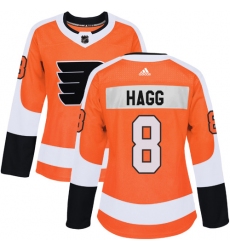 Women's Adidas Philadelphia Flyers #8 Robert Hagg Premier Orange Home NHL Jersey