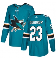 Youth Adidas San Jose Sharks #23 Barclay Goodrow Premier Teal Green Home NHL Jersey