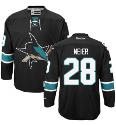 Men's Reebok San Jose Sharks #28 Timo Meier Premier Black Third NHL Jersey