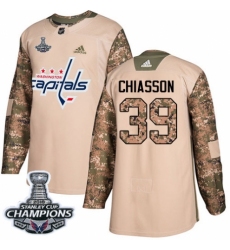 Youth Adidas Washington Capitals #39 Alex Chiasson Authentic Camo Veterans Day Practice 2018 Stanley Cup Final Champions NHL Jersey