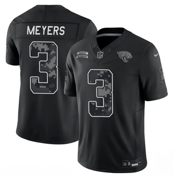 Men's Jacksonville Jaguars #3 Jakobi Meyers Black F.U.S.E. 2026 Salute to Service Limited Football Stitched Jersey