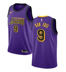 Men's Nike Los Angeles Lakers #9 Nick Van Exel Swingman Purple NBA Jersey - City Edition