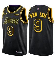 Youth Nike Los Angeles Lakers #9 Nick Van Exel Swingman Black NBA Jersey - City Edition
