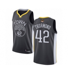 Men's Golden State Warriors #42 Nate Thurmond Swingman Black 2019 Basketball Finals Bound Basketball Jersey - Statement Edition