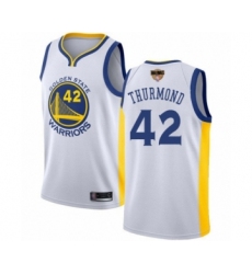 Women's Golden State Warriors #42 Nate Thurmond Swingman White 2019 Basketball Finals Bound Basketball Jersey - Association Edition