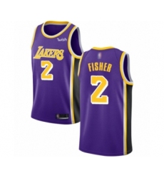 Women's Los Angeles Lakers #2 Derek Fisher Authentic Purple Basketball Jerseys - Icon Edition