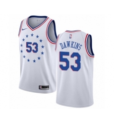 Youth Nike Philadelphia 76ers #53 Darryl Dawkins White Swingman Jersey - Earned Edition