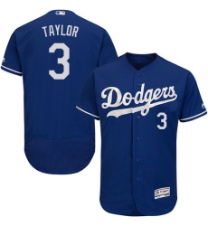 Men's Majestic Los Angeles Dodgers #3 Chris Taylor Royal Blue Alternate Flex Base Authentic Collection MLB Jersey