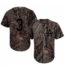 Youth Majestic Los Angeles Dodgers #3 Chris Taylor Authentic Camo Realtree Collection Flex Base MLB Jersey