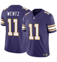 Men's Minnesota Vikings #11 Carson Wentz Purple 2025 F.U.S.E. Throwback Vapor Untouchable Limited Football Stitched Jersey
