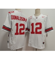 Men's Ohio State Buckeyes #12 JCJ Donaldson White 2025 F.U.S.E. Limited Stitched Jersey