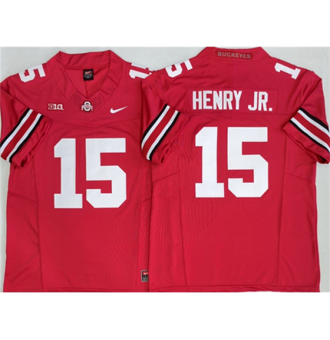 Men's Ohio State Buckeyes #15 Chris Henry Jr Red 2025 F.U.S.E. Limited Stitched Jersey