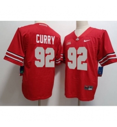 Men's Ohio State Buckeyes #92 Curry Red Limited Stitched Football Jersey