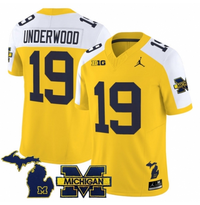 Men's Michigan Wolverines #19 Bryce Underwood Maize Alternate F U S E 2025 Vapor Limited Stitched Football Jersey