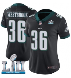 Women's Nike Philadelphia Eagles #36 Brian Westbrook Black Alternate Vapor Untouchable Limited Player Super Bowl LII NFL Jersey
