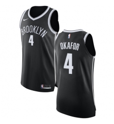 Men's Nike Brooklyn Nets #4 Jahlil Okafor Authentic Black Road NBA Jersey - Icon Edition
