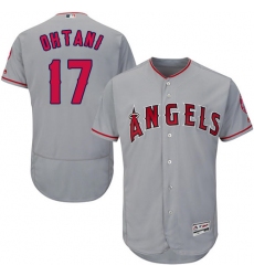 Men's Majestic Los Angeles Angels of Anaheim #17 Shohei Ohtani Grey Road Flex Base Authentic Collection MLB Jersey