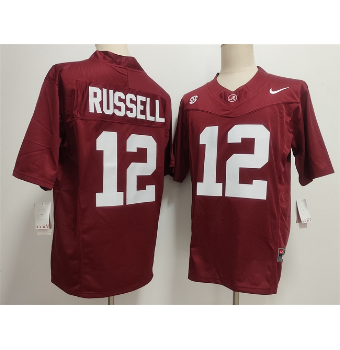 Men's Alabama Crimson Tide #12 Keelon Russell Red 2026 F.U.S.E Stitched Football Jersey