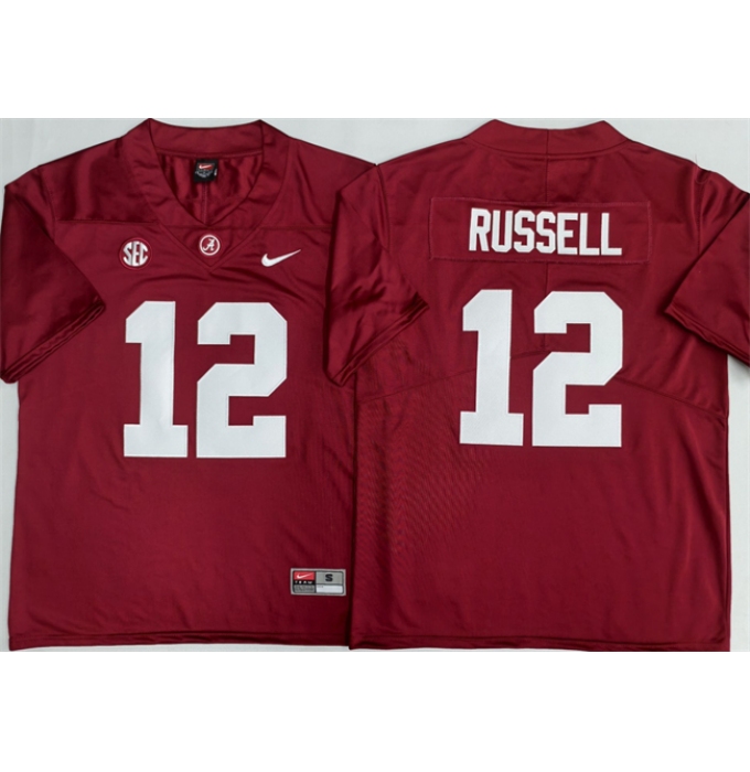 Men's Alabama Crimson Tide #12 Keelon Russell Red 2026 Stitched Football Jersey