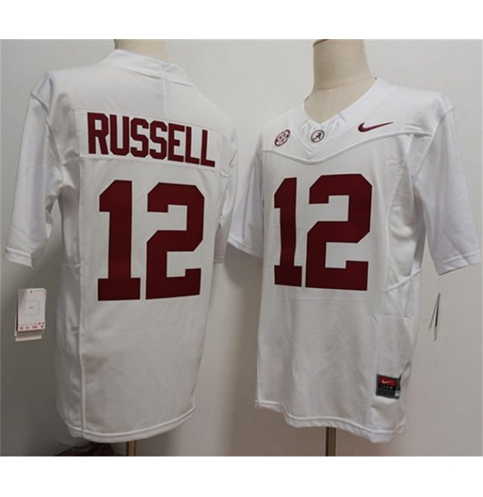 Men's Alabama Crimson Tide #12 Keelon Russell White 2026 F.U.S.E Stitched Football Jersey