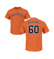 MLB Nike Houston Astros #60 Dallas Keuchel Orange Name & Number T-Shirt