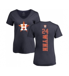 MLB Women's Nike Houston Astros #24 Jimmy Wynn Navy Blue Backer T-Shirt