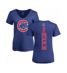 Baseball Women's Chicago Cubs #3 Daniel Descalso Royal Blue Backer T-Shirt