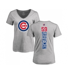 Baseball Women's Chicago Cubs #59 Kendall Graveman Ash Backer T-Shirt