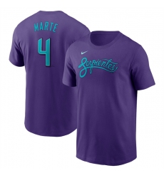 Men's Arizona Diamondbacks #4 Ketel Marte Purple 2025 City Connect Name & Number T-Shirt
