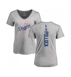 Baseball Women's Los Angeles Dodgers #11 A. J. Pollock Ash Backer T-Shirt