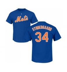 MLB Nike New York Mets #34 Noah Syndergaard Royal Blue Name & Number T-Shirt