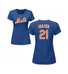 MLB Women's Nike New York Mets #21 Todd Frazier Royal Blue Name & Number T-Shirt
