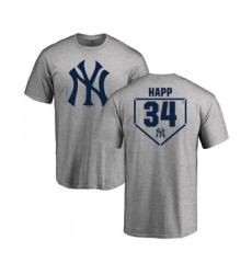 Baseball New York Yankees #34 J.A. Happ Gray RBI T-Shirt