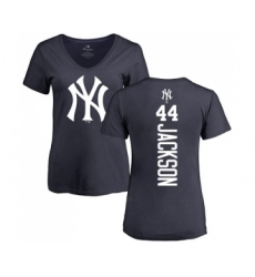 MLB Women's Nike New York Yankees #44 Reggie Jackson Navy Blue Backer T-Shirt