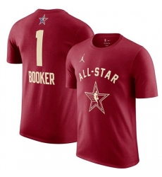 Men's 2024 All-Star #1 Devin Booker Crimson T-Shirt