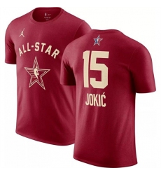 Men's 2024 All-Star #15 Nikola Jokic Crimson T-Shirt