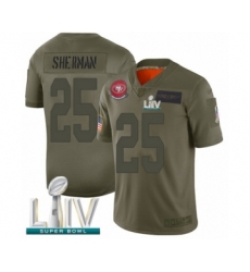 Youth San Francisco 49ers #25 Richard Sherman Limited Olive 2019 Salute to Service Super Bowl LIV Bound Football Jersey