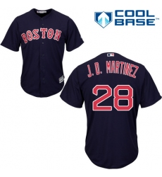 Men's Majestic Boston Red Sox #28 J. D. Martinez Replica Navy Blue Alternate Road Cool Base MLB Jersey