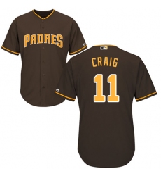Youth Majestic San Diego Padres #11 Allen Craig Replica Brown Alternate Cool Base MLB Jersey